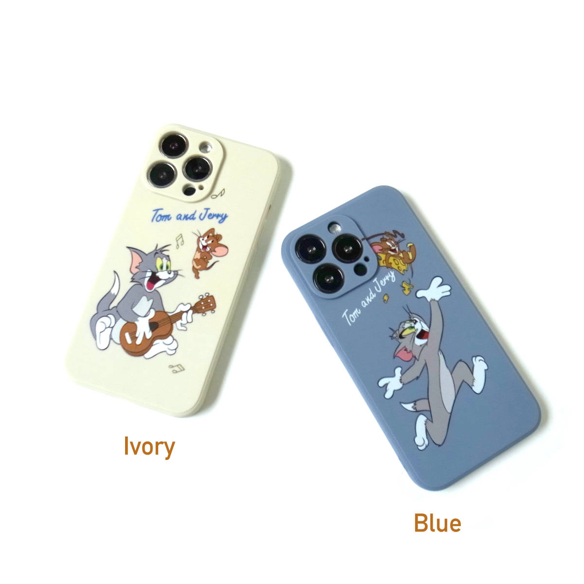  Tom . Jerry FUNNY iPhone13Pro case liquid crystal film attaching sax blue * iPhone14 case iPhone13 case is complete sale 