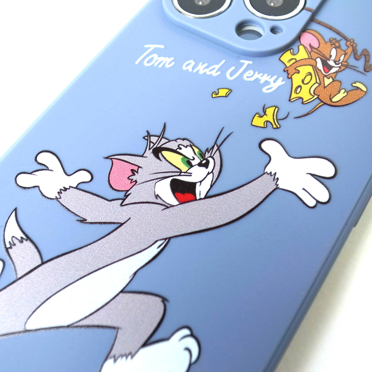  Tom . Jerry FUNNY iPhone13Pro case liquid crystal film attaching sax blue * iPhone14 case iPhone13 case is complete sale 