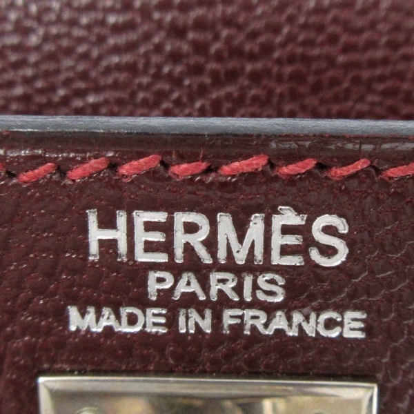 エルメス HERMES ハンドバッグ ケリー25 シェーブル ボルドー 内縫い/シルバー金具 □I バッグ_画像8