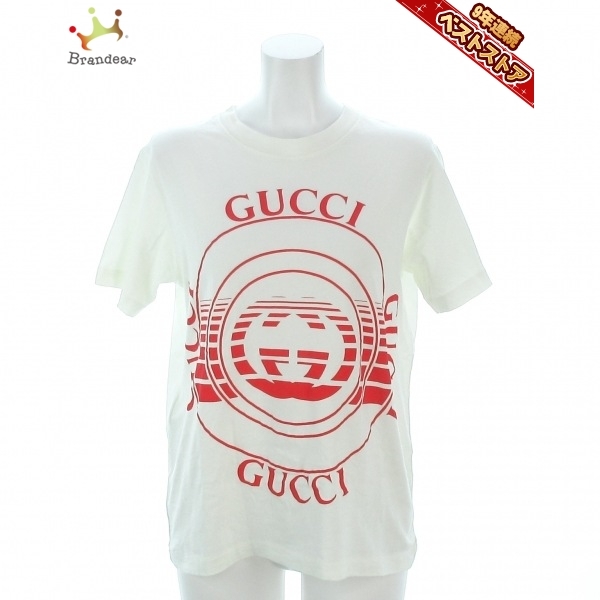 グッチ GUCCI 半袖Tシャツ サイズXS 160 580762 XJCQ8 白×レッド