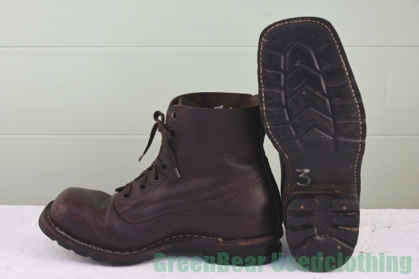 R666* Vintage army boots 1971 year made is good taste tea Brown men's 43 26.5.