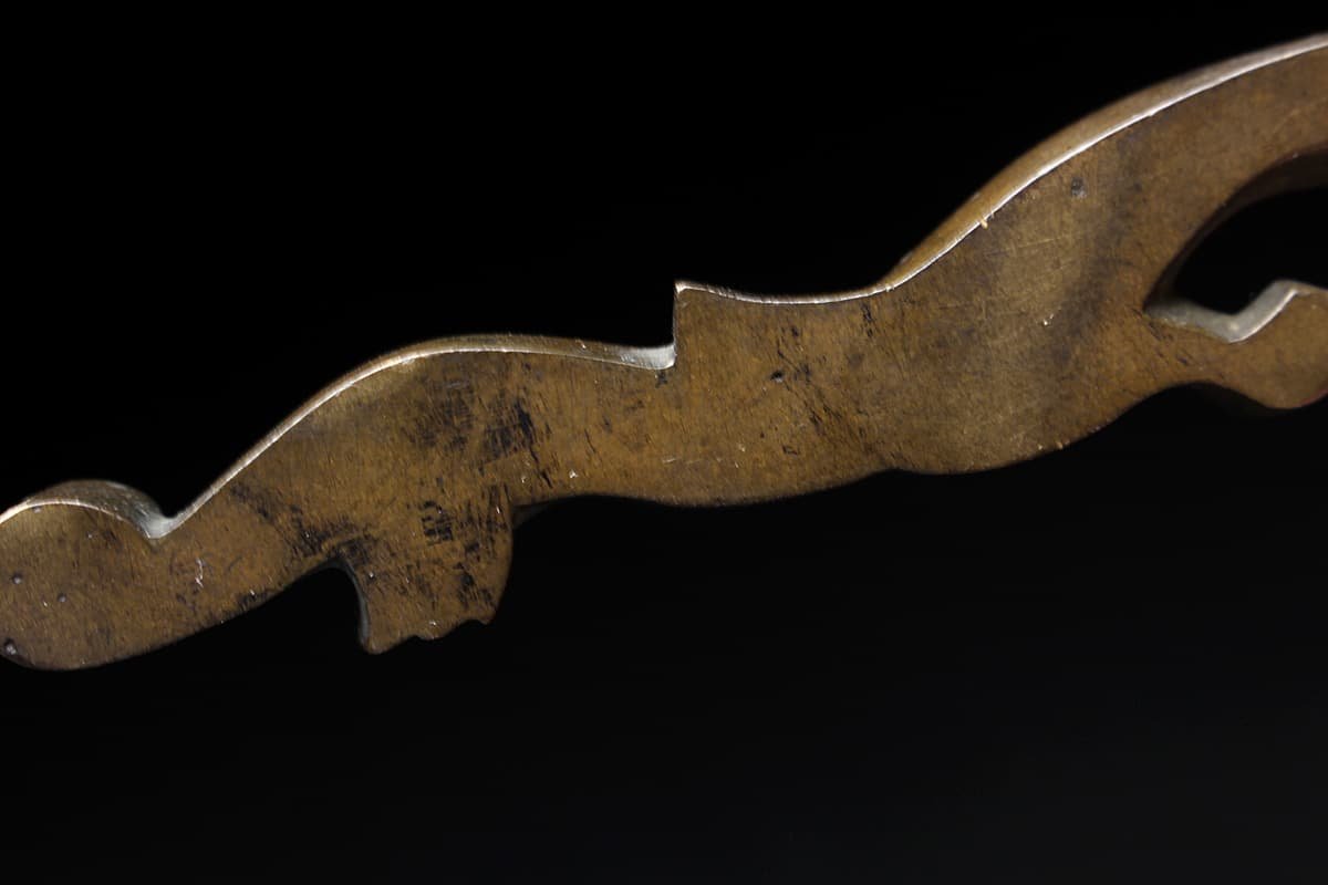 CI527 時代物 古銅「龍」筆架 幅12.8cm 重98g・銅龍鎮紙・銅龍筆置・銅龍鎮紙 書道具