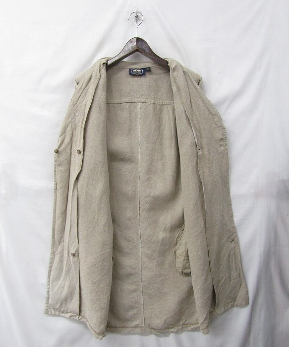 USA製 80s 90s BRITISH KHAKI サイズ 12 M~ リネン チェスター コート ジャケット ミドル丈 ブリティッシュ カーキ 古着 ビンテージ 2M1890_画像9