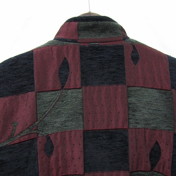 Vintage サイズ S GRAFF ゴブラン 織り デザイン ジャケット ブルゾン スクエア 総柄 裏地付 レディース 古着 ビンテージ 2M0319_画像5