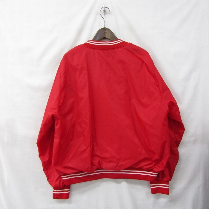 USA производства предприятие предмет Vintage размер L 80s ARISTO JAC нейлон куртка тянуть over блузон подкладка есть вышивка красный б/у одежда Vintage 2M2401