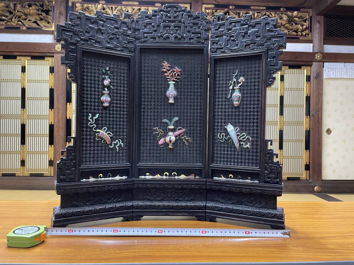 寺院様委託品 清朝 大型の硯屏 紫檀 www.pa-kotabumi.go.id