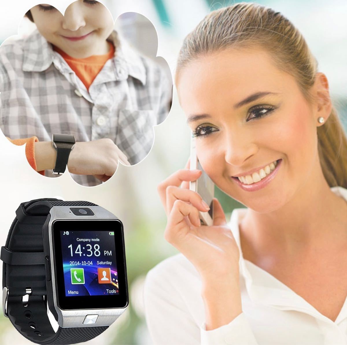 スマートウォッチ Bluetooth iPhone Android SIM カメラ付き 腕時計 多機能