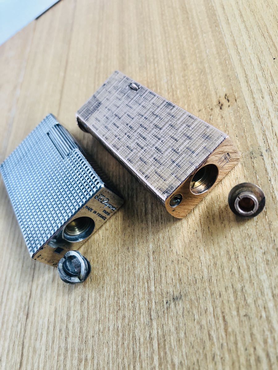 Dupont デュポンガスライター Dunhill ダンヒルガスライター 2個セット LINE1 喫煙具グッズ 火花OK ジャンク扱い出品 送料無料 Dunhill ダンヒル シルバー ライター 火花OK ジャンク