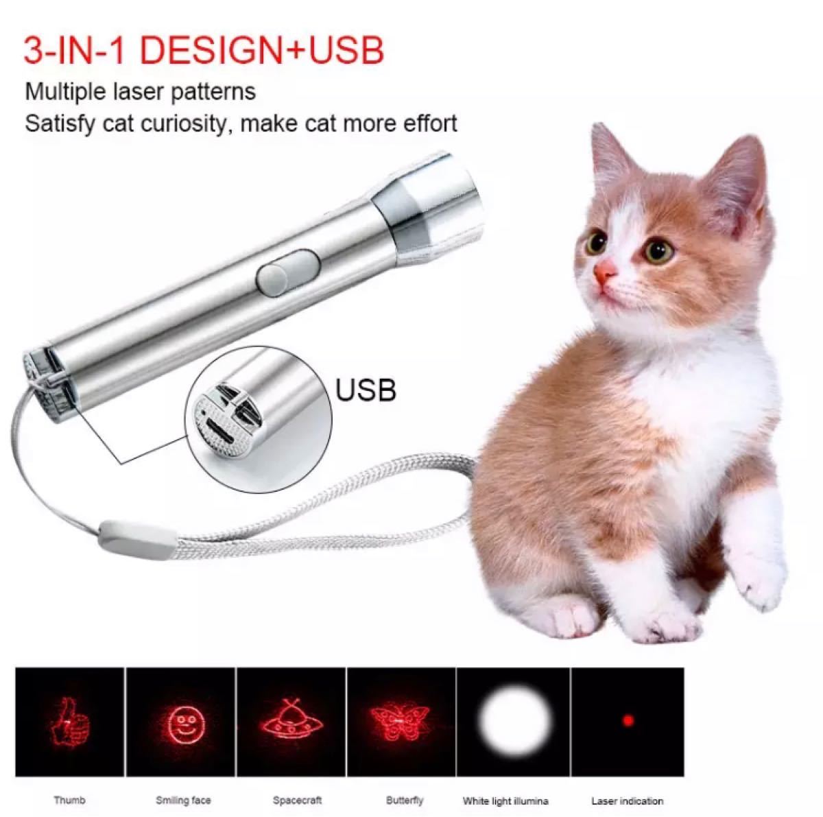 猫じゃらし　おもちゃ　3in1  ライト ポインター　USB ペット