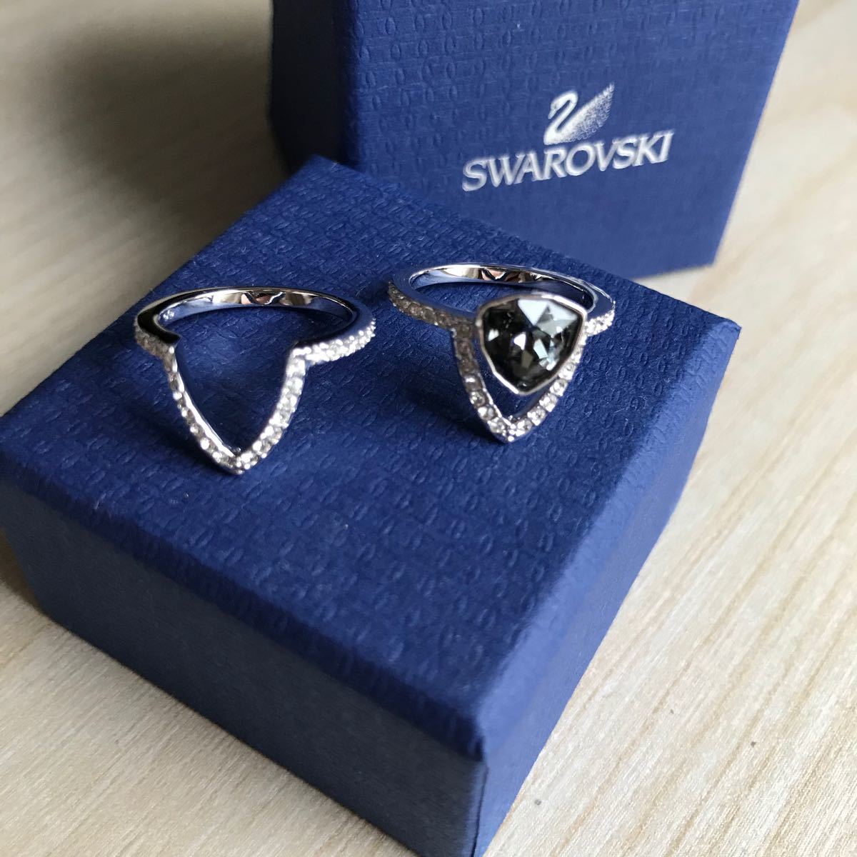 スワロフスキー Fantastic リング　セット　指輪 ファンタスティック　黒 SWAROVSKI クリスタル