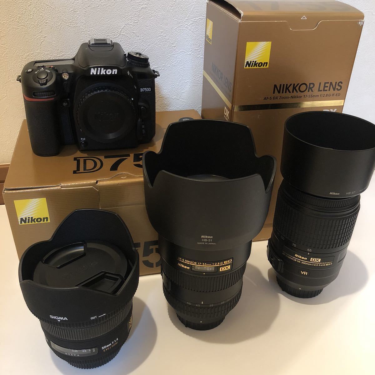 Nikon D7500 AF-S DX Zoom Nikkor 17-55mm f/2.8G IF-ED 55-300mm f