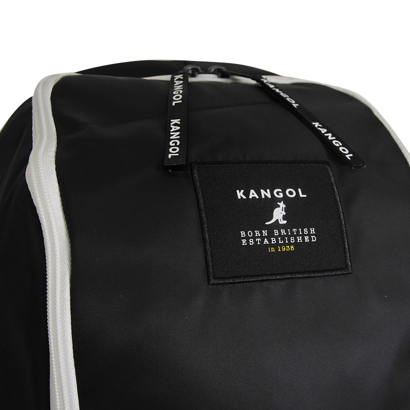 新品■ KANGOL カンゴール BLACK TAG ROUND MIDDLE BACKPACK ブラック タグ ラウンド ミドル バックパック ブラック/ホワイト KGSA-BG00155_画像1