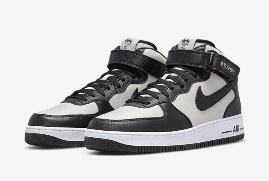Stussy × Nike Air Force 1 Mid Black and Light Bone ナイキ