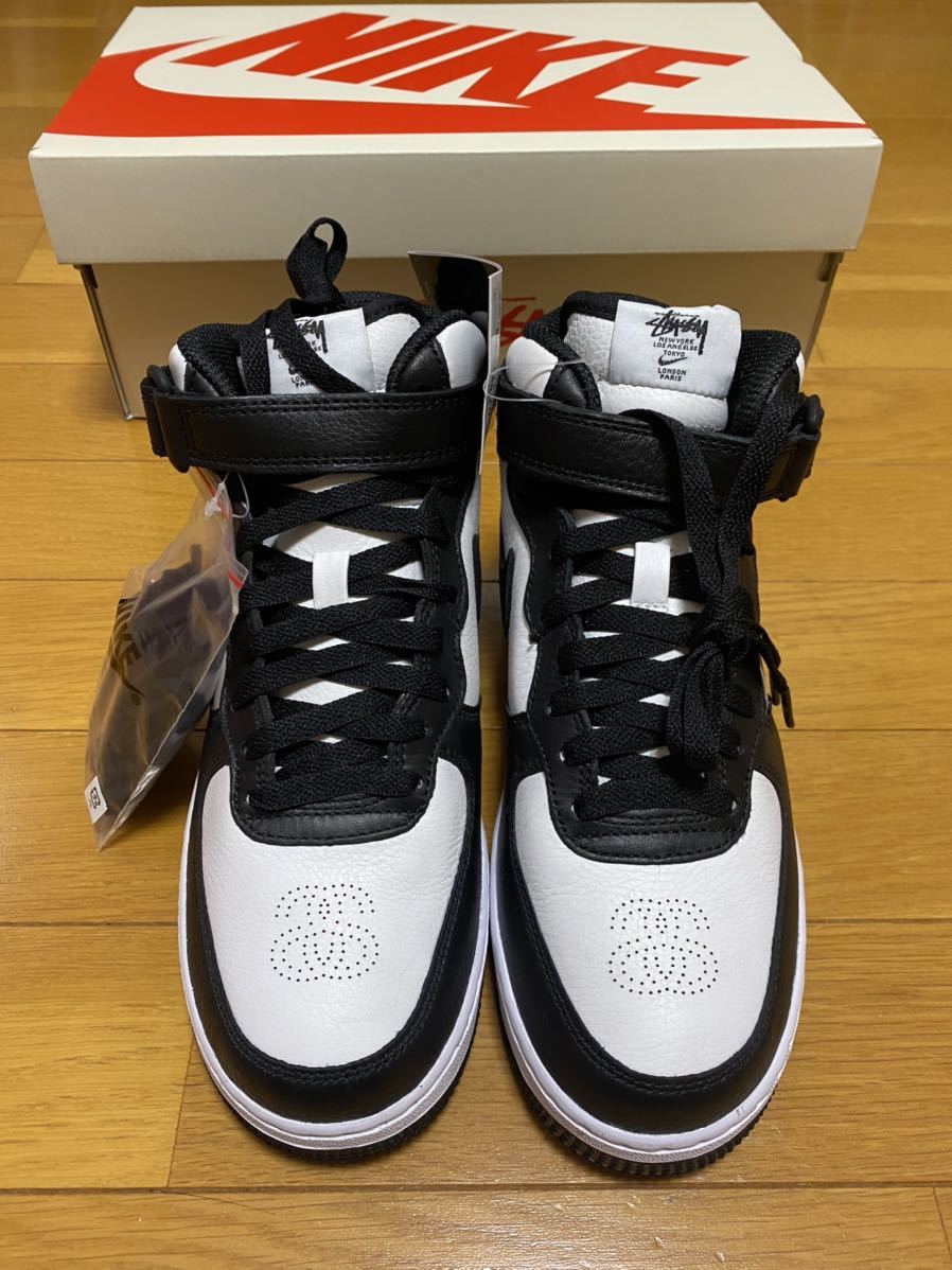 Stussy × Nike Air Force 1 Mid Black and Light Bone ナイキ