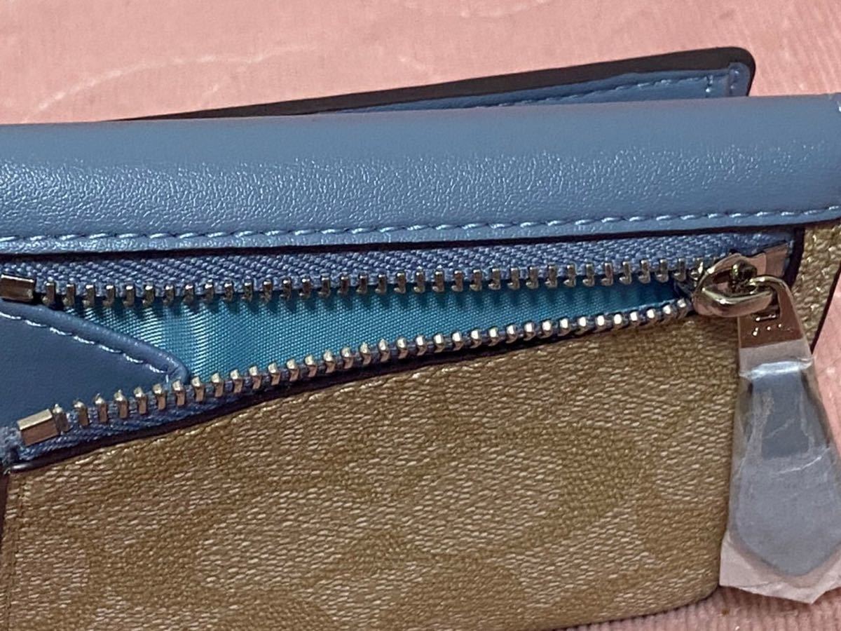 COACH】【正規品】F87589 ライトブルー 三つ折り geffa.org.br