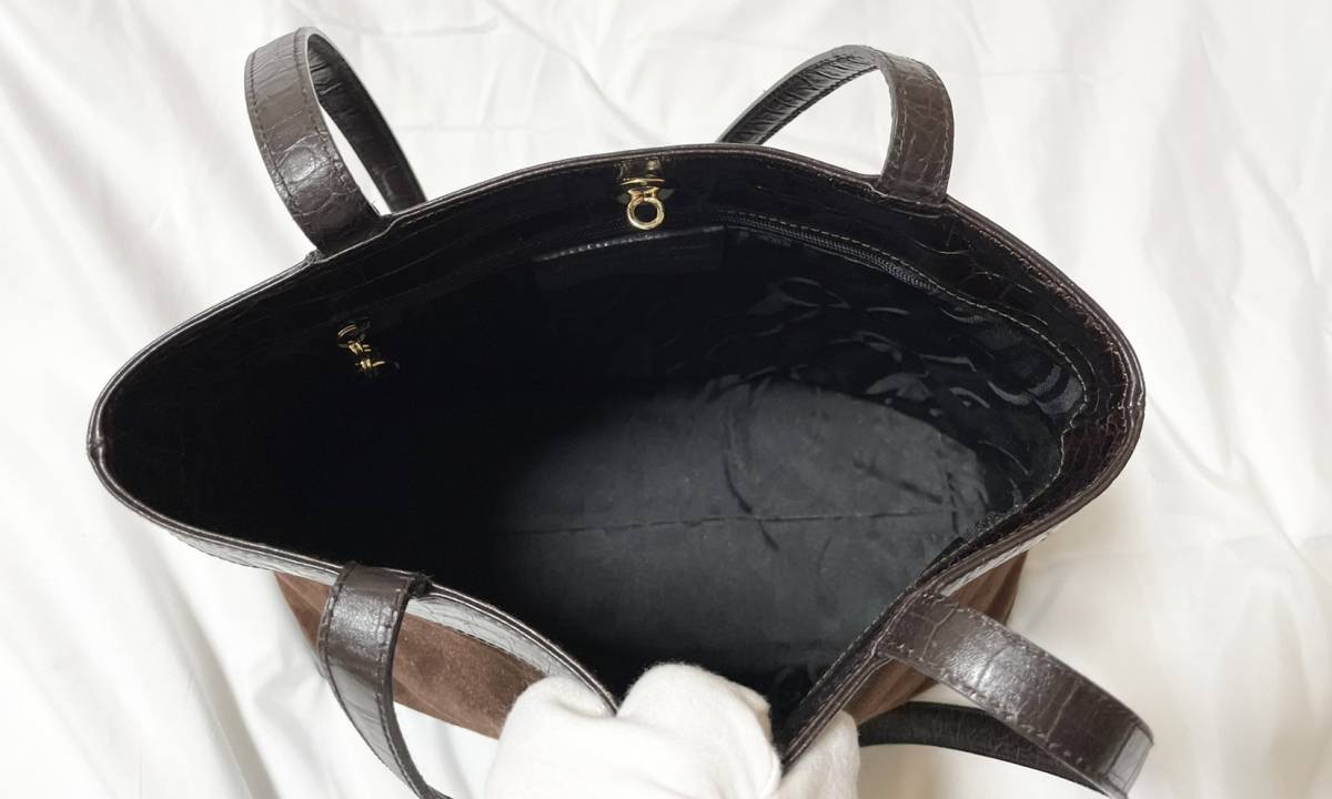 美品 イタリア製 SalvatoreFerragamo サルヴァトーレフェラガモ ガンチーニ トートバッグ EA-217699 _画像6