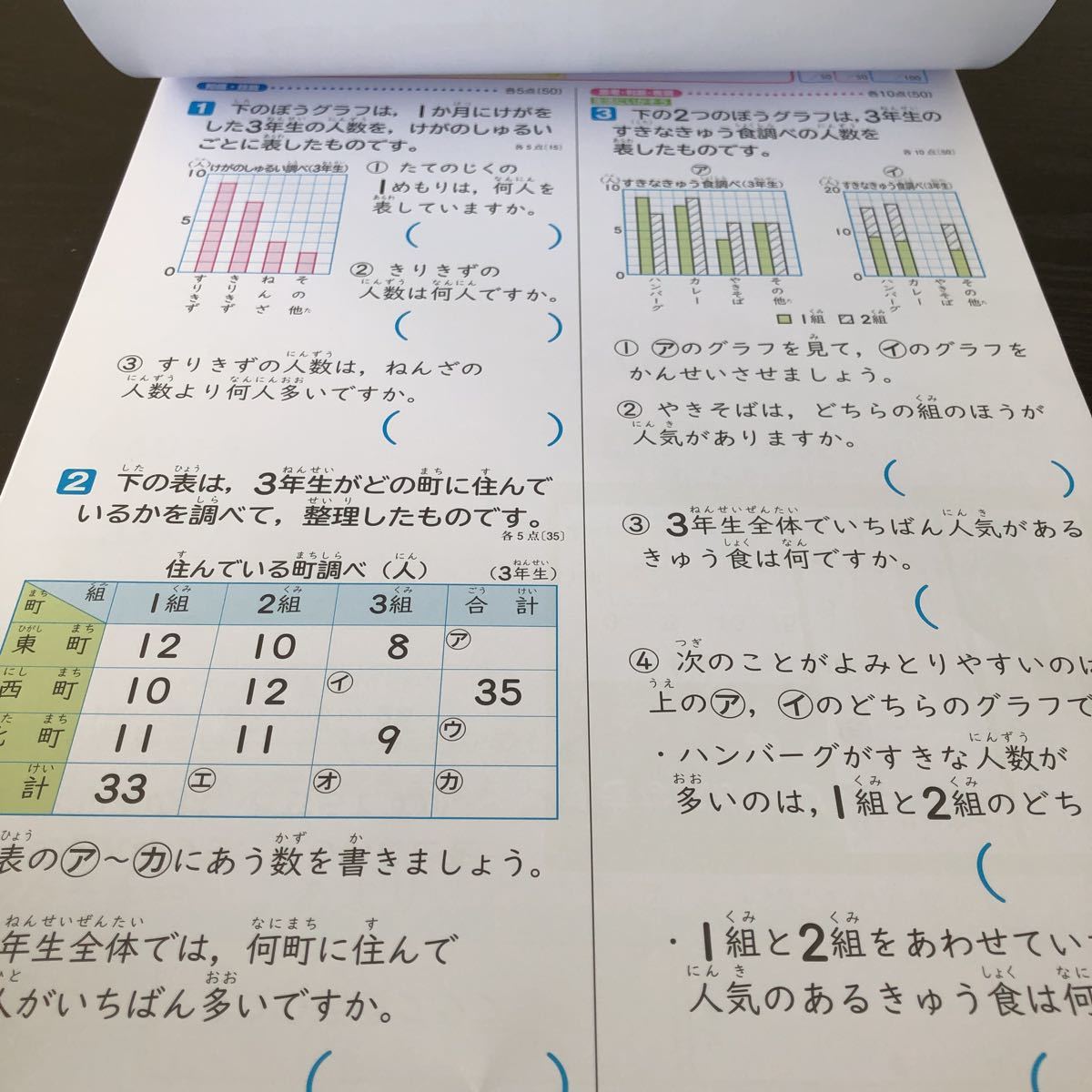 ソ96 非売品 基礎基本AL算数 3年生 学習 問題集 ドリル 小学 テキスト テスト用紙 前期 文章問題 家庭学習 日本標準 教育出版 計算 _画像5