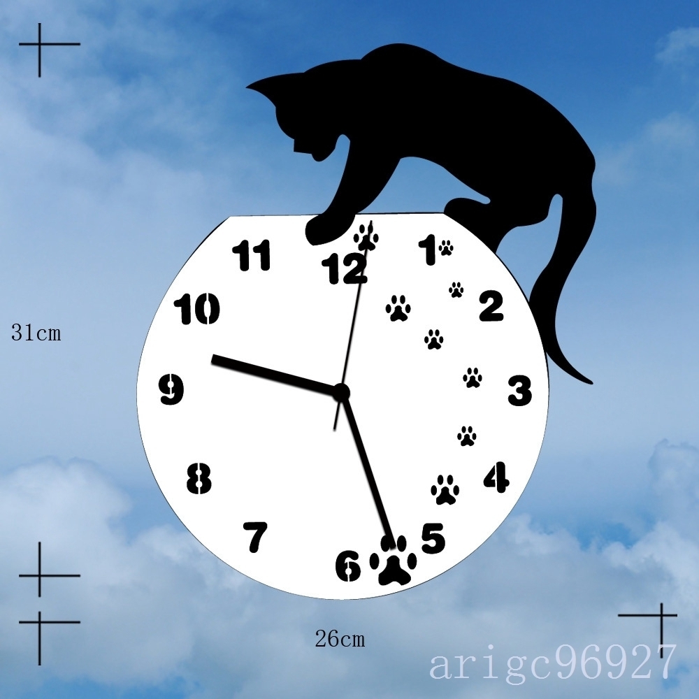 G561★黒猫 掛け時計 フックセットアンティーク インテリア 壁掛け時計 北欧 時計_画像5