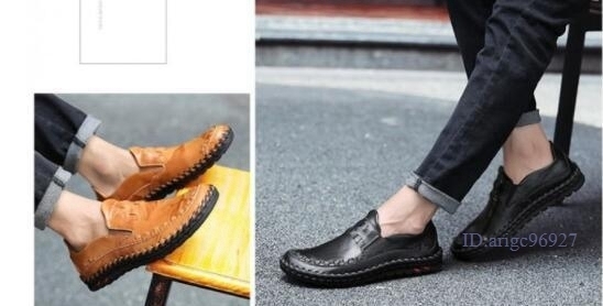 F759* мужской бизнес обувь War gold телячья кожа обувь для вождения повседневная обувь Loafer вязаный ручная работа Brown 27cm