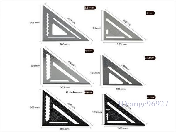 O233★新品木工用スクライブ　T型定規　3種類　測定ツール_画像6