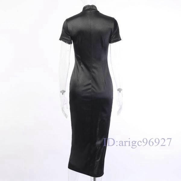 M036* новый товар * платье в китайском стиле длинный длина готический дракон. вышивка чёрный цвет вечеринка ночь . костюмированная игра sexy S/M/L размер выбор /1 пункт 
