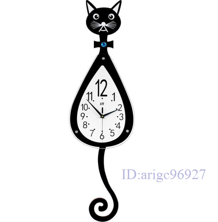 G103★高級厳選』『極美品』掛け時計 壁掛け 時計 猫時計 木製 ウォールクロック ネコ 部屋装飾 プレゼント 可愛い 猫 動物 置物 インテ_画像3