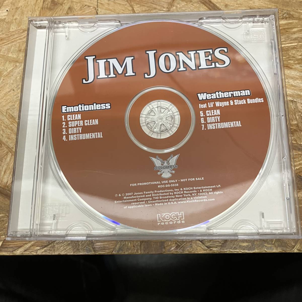 ● HIPHOP,R&B JIM JONES - EMOTIONLESS & WEATHER MAN INST,シングル CD 中古品_画像1
