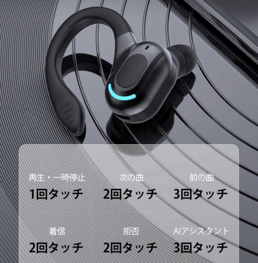 1円〜!送料無料 イヤホン 高音質 片耳 ブルートゥース Bluetooth 5.0 長時間 耳掛け HIFI音質 落下防止 イヤフォン_画像3