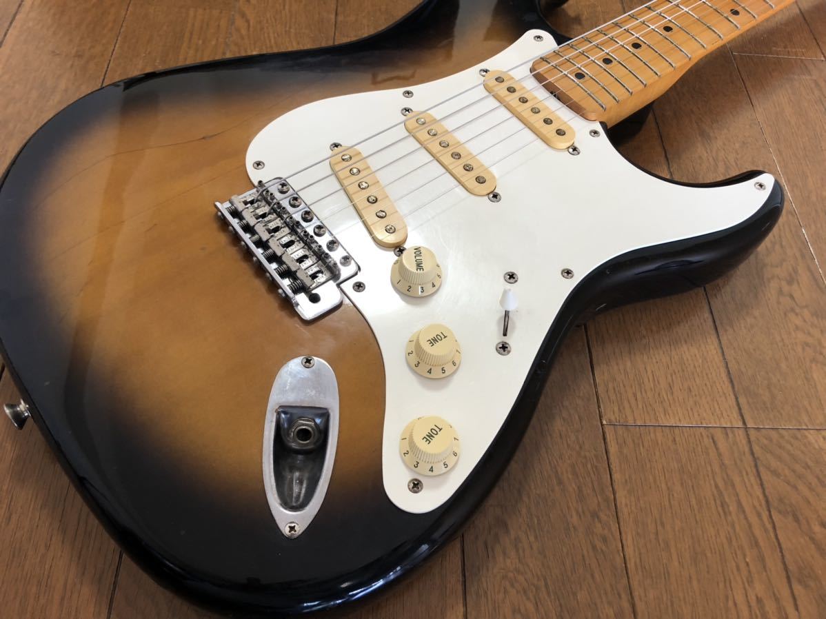 [GT]Fender Japan Squier フェンダー・ジャパン・スクワイヤー ST57 2TS サンバースト Eシリアル メイプル1ピースネック！Made in Japanの画像3