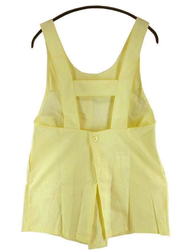 CH2382* new goods Ran type apron unusual color 2 collection set prevention . pocket somewhat larger quantity pen difference . after button adjustment side slit yellow white postage 510 jpy 