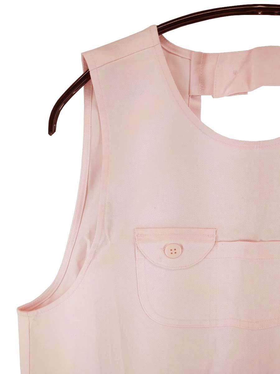 CH2390* new goods apron long height nursing nursing child care waist button adjustment pen .. attaching pocket somewhat larger quantity button attaching pocket multifunction pink postage 200 jpy 