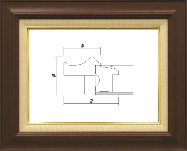 額縁　油絵/油彩額縁 木製フレーム 7720 サイズ F6号 ブラウン 茶_画像1