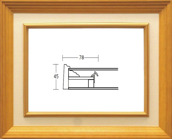 額縁　油絵/油彩額縁 木製フレーム 3017 ガラス付 サイズ F0号 ベージュ_画像1