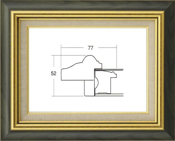 額縁　油絵/油彩額縁 UVカットアクリル付 8116 F4号 グリーン 緑_画像1