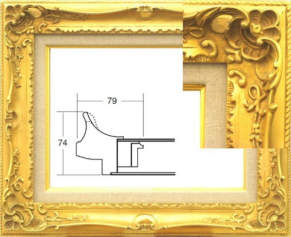 額縁　油絵/油彩額縁 成型フレーム アクリル付 7812 サイズ F6号 ゴールド 金_画像2