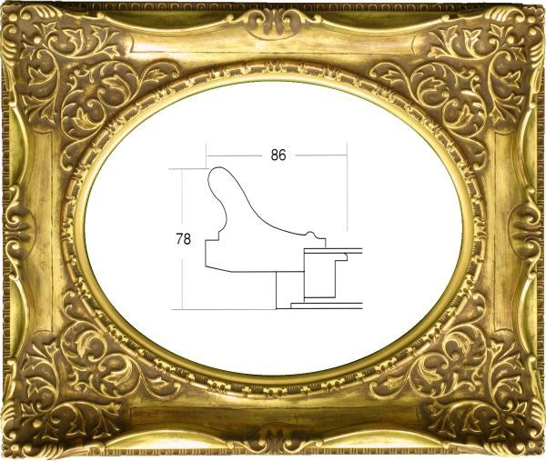 額縁　油絵/油彩額縁 木製フレーム 成型フレーム アクリル付 7826 サイズ F3号 アンティークゴールド 金