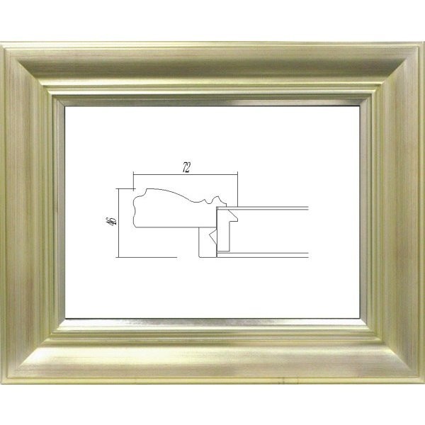 油絵/油彩額縁 樹脂製フレーム UVカットアクリル付 7714 サイズ F15号 シルバー 銀_画像1