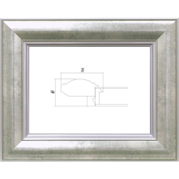 額縁　油絵/油彩額縁 軽量タイプ樹脂製フレーム 3474 UVカットアクリル付 サイズ F4号 シルバー 銀_画像1