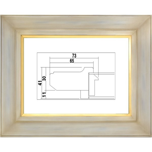 額縁　油絵/油彩額縁 樹脂製フレーム アクリル付 7744 サイズ F4号 アンティークアイボリー_画像1