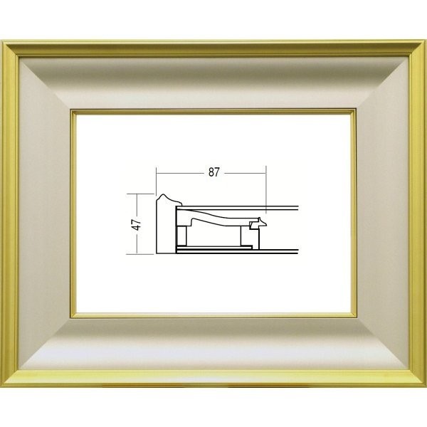 額縁　油絵/油彩額縁 木製フレーム 3407 アクリル付 サイズ SM 金泥 ( ゴールド マッド)_画像1