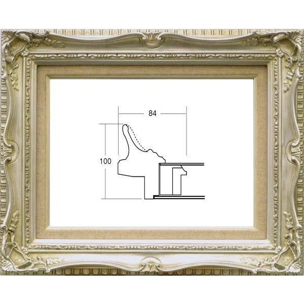 油絵/油彩額縁 成型フレーム アクリル付 7802 サイズ F10号 シルバー