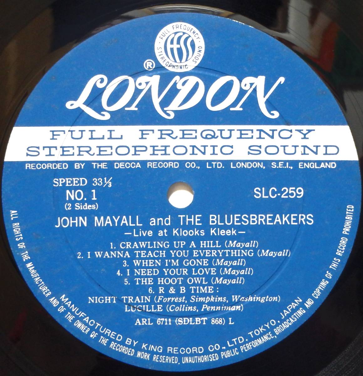 【WB050】JOHN MAYALL & THE BLUESBREAKERS 「Live At Klooks Kleek! (ジョン・メイオール・イン・コンサート)」, '69 JPN 初回盤_画像5