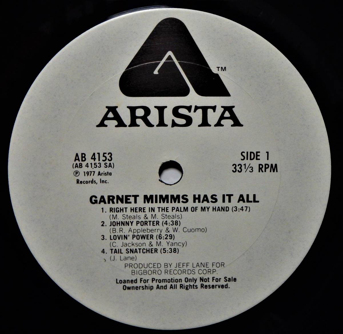 【DS083】GARNET MIMMS「Has It All」, '77 US Original Promo　★ディープ・ソウル／ファンク_画像3
