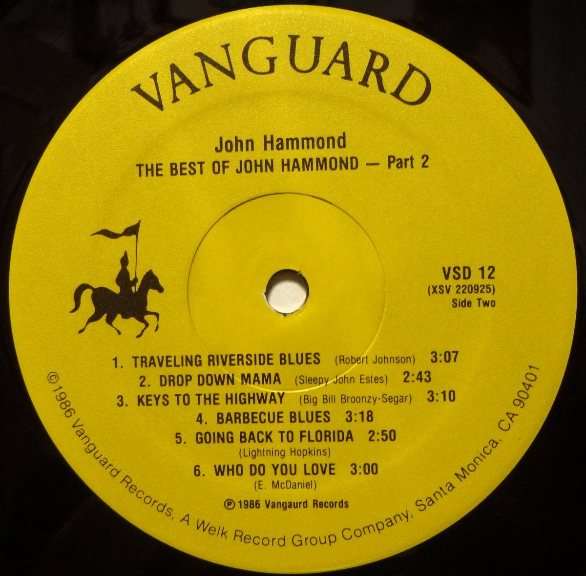 【WB225】JOHN HAMMOND 「The Best Of John Hammond」(2LP), '86 US Comp./Reissueシュリンク　★カントリ・ブルース/デルタ・ブルース_画像7