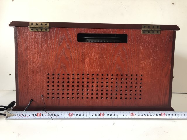 K◆コンポ◆1877 AEW AM FM ラジオ CD カセット レコード プレイヤー 一体型コンポ アンティーク調 レトロ マルチレコードプレーヤー 木製_画像6