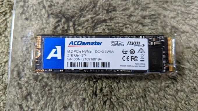 【新品同様品】Acclamator SSD 2TB 内蔵M.2 2280_画像4