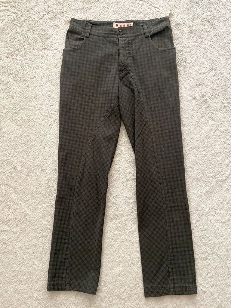 【お試し価格!】 スキニー 細身 切り替え イタリア製コットンパンツ size44 MARNI スリム メンズ マルニ 格子 カーキ オリーブ 男性用 【お試し価格!】 スキニー 細身 切り替え イタリア製コットンパンツ size44 MARNI スリム メンズ マルニ 格子 カーキ オリーブ 男性用