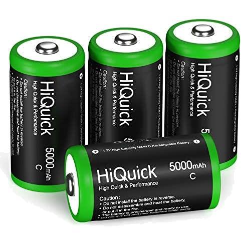 HiQuick 単2形充電池 充電式ニッケル水素電池 高容量5000mAh 単2電池 4本入り ケース2個付き 約1200回使用可能 大容量モデル_画像1