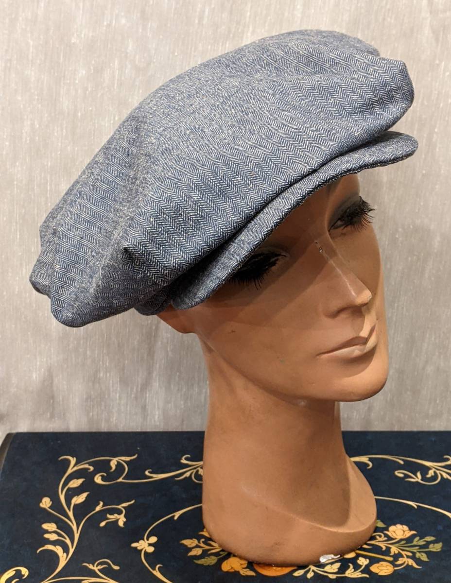  Vintage herringbone cotton use 10*s20*s30*s manner Casquette / Europe France antique Work SWING Flat hat ΓOT