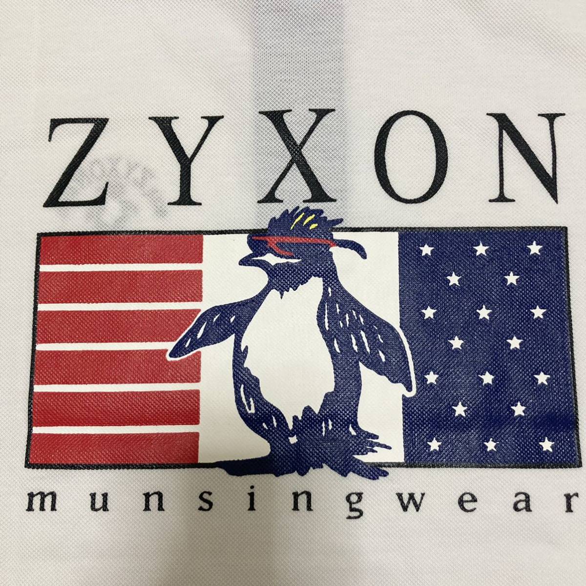 新品未使用◆ZYXON マンシングウェア◆クレリック ポロシャツ ゴルフウエア M 白 ホワイト ピンク ブルー munsingwear 半袖_画像7